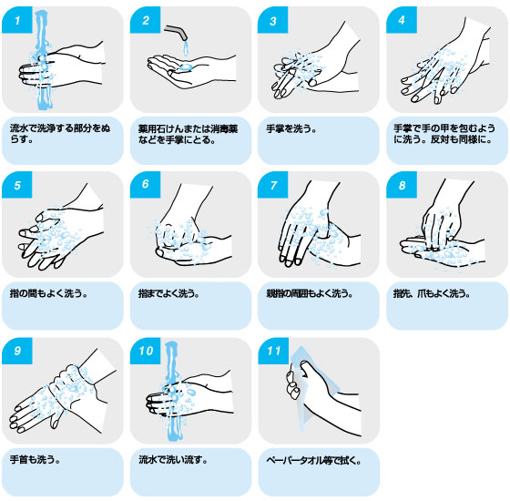 手洗い手順の画像