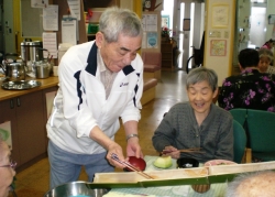 流しそうめんをされるご利用者